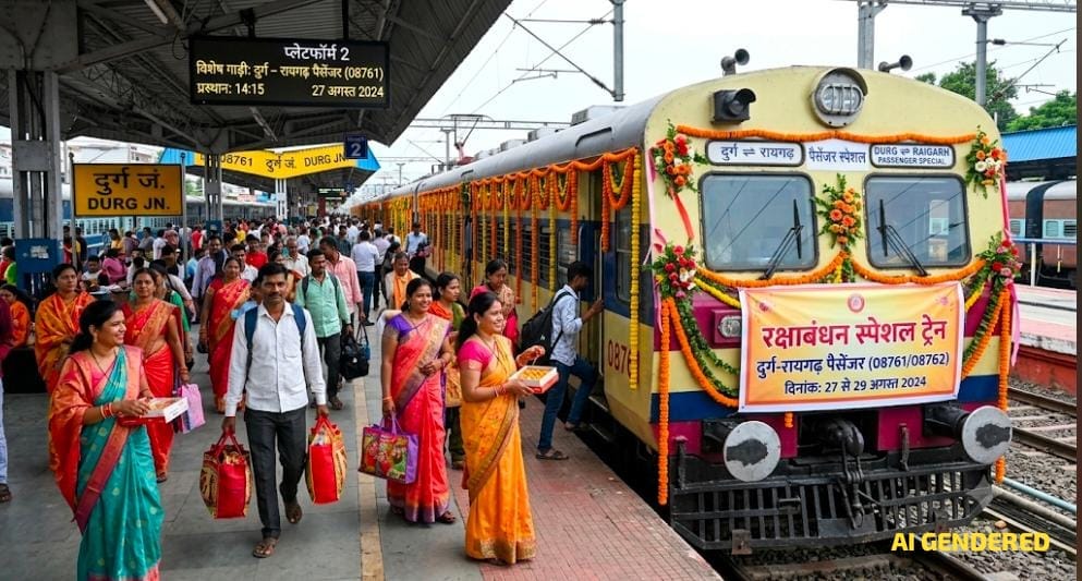 रक्षाबंधन पर यात्रियों को राहत: दुर्ग-रायगढ़ के बीच 27 से 29 अगस्त तक चलेगी स्पेशल ट्रेन